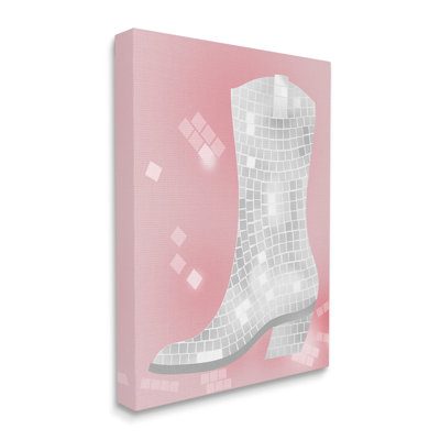 " Pink Disco Pattern Cowboy Boot "