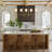 5 - Light Kitchen Island Linear Chandelier With Tapered Fabric Shades