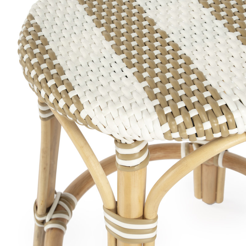 Tabouret de bar et de comptoir en rotin tissé à la main Alastair, Tabouret de comptoir (siège d'une hauteur de 24 p