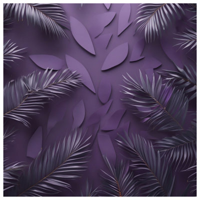 Toile tendue avec feuilles de palmier mauve en plusieurs tailles