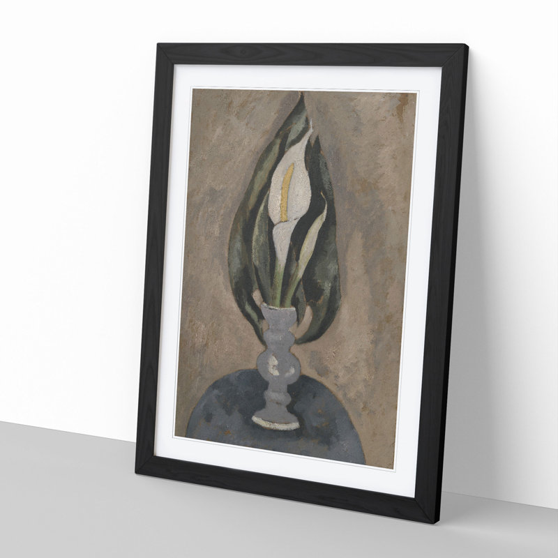 Still Life White Lily No.16 by Marsden Hartley - Picture Frame Painting, Black, 48cm H x 36cm W x 2cm D