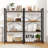 47'' Floor Bookcase w/ Open Shelves Heavy Duty Metal Frame & Anti-Toppling Kits