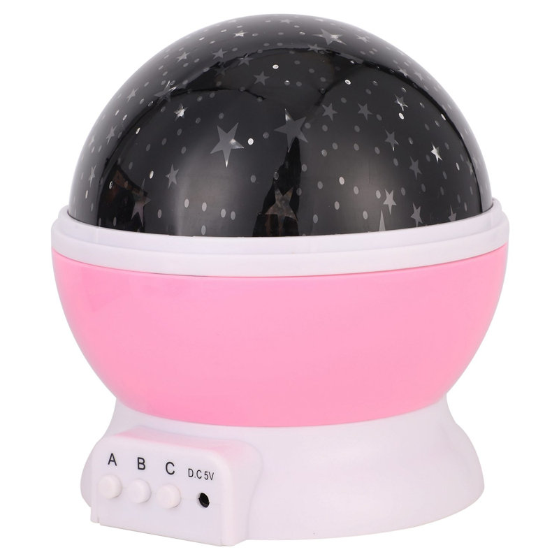 Projecteur d'étoiles à DEL avec veilleuse pour chambre de bébé, Rose