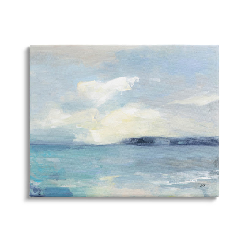 «Abstract Ocean View Landscape» par Julia Purinton, peinture sur toile tendue, H 24 po x l 30 po x P 1,5 po