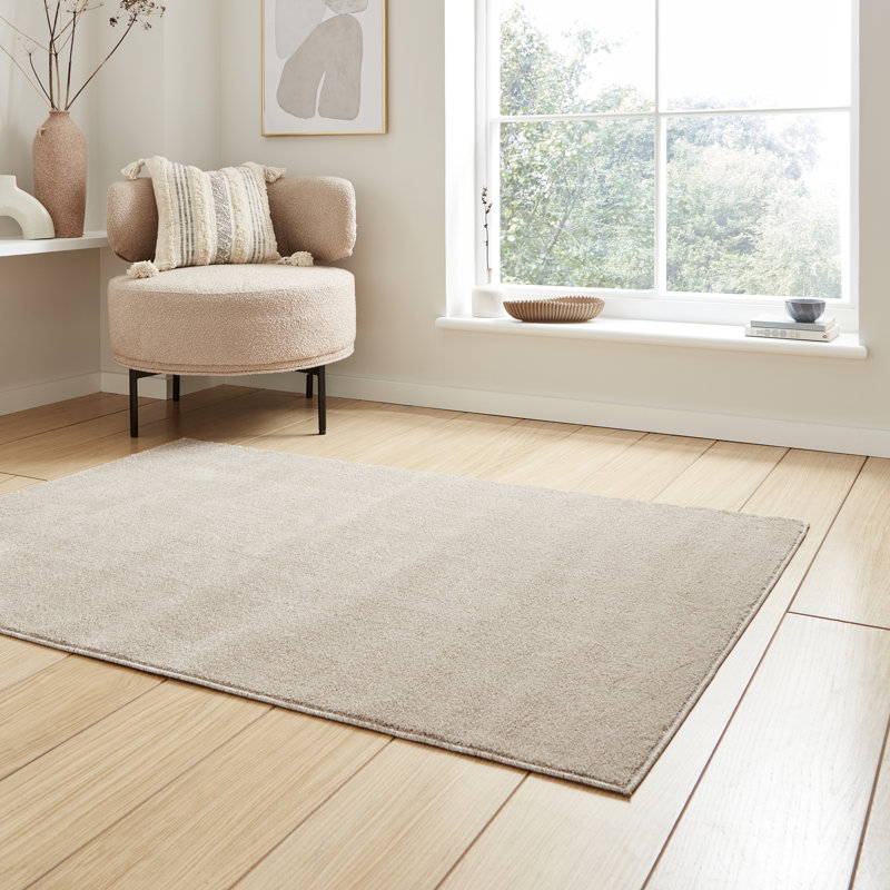Solid Colour Area Rug, Beige, Rectangle 80 x 150 cm