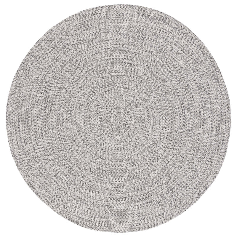 Kar Hand Woven Performance Machine Washable Rug, Round 3', Gray/Ivory
