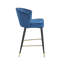 Tabouret en velours rembourré à hauteur de comptoir avec capitonnage et pieds en métal-1663138757