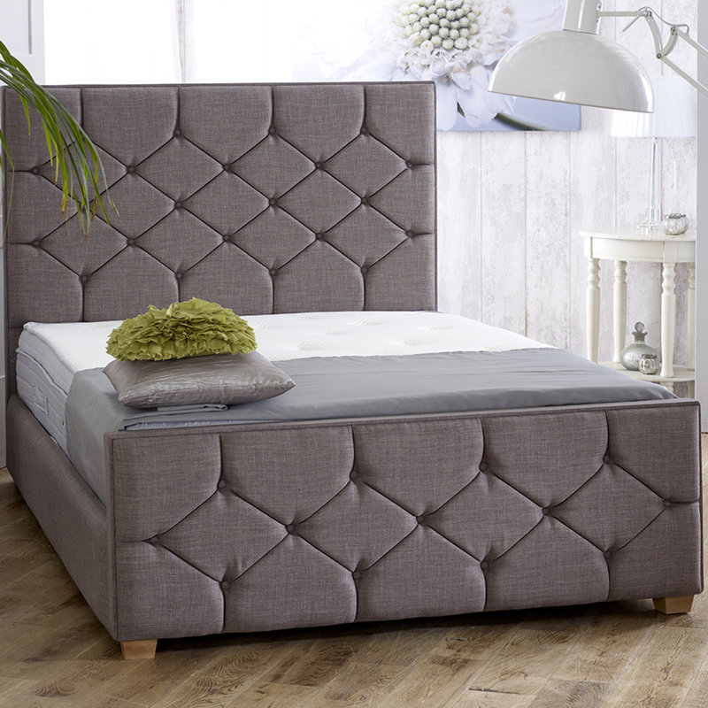 Tallapoosa Upholstered Bed, Double (4'6), Grey Turn