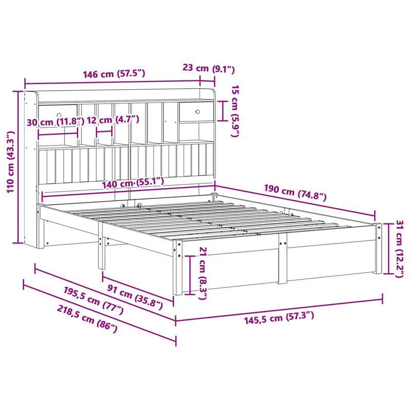 Solid Wood Bed Frame