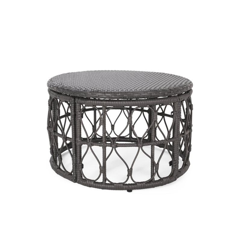 Boho-Inspired Wicker Weave Coffee Table