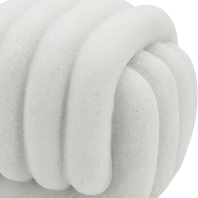 Ensemble de 3 objets décoratifs pour la décoration intérieure - Figurines modernes sculptées en résine arrondie 6 po, blanc