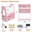Organisateur de rangement pour jouets 31,5 po, bibliothèque pour enfants à 3 niveaux avec rangement pour animaux en peluche, planche à dessin magnétique, 26 lettres aimantées et roues pivotantes pour salle de jeux et chambre d'enfant, rose-1175264923