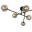 6 - Light Linear Sputnik Glass Semi Flush Mount