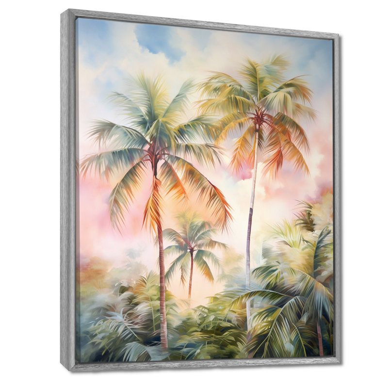 Décoration murale Lindamere Palm Trees Romantic Sunset III - Palmiers et palmiers, H 32 po x l 16 po x P 1 po