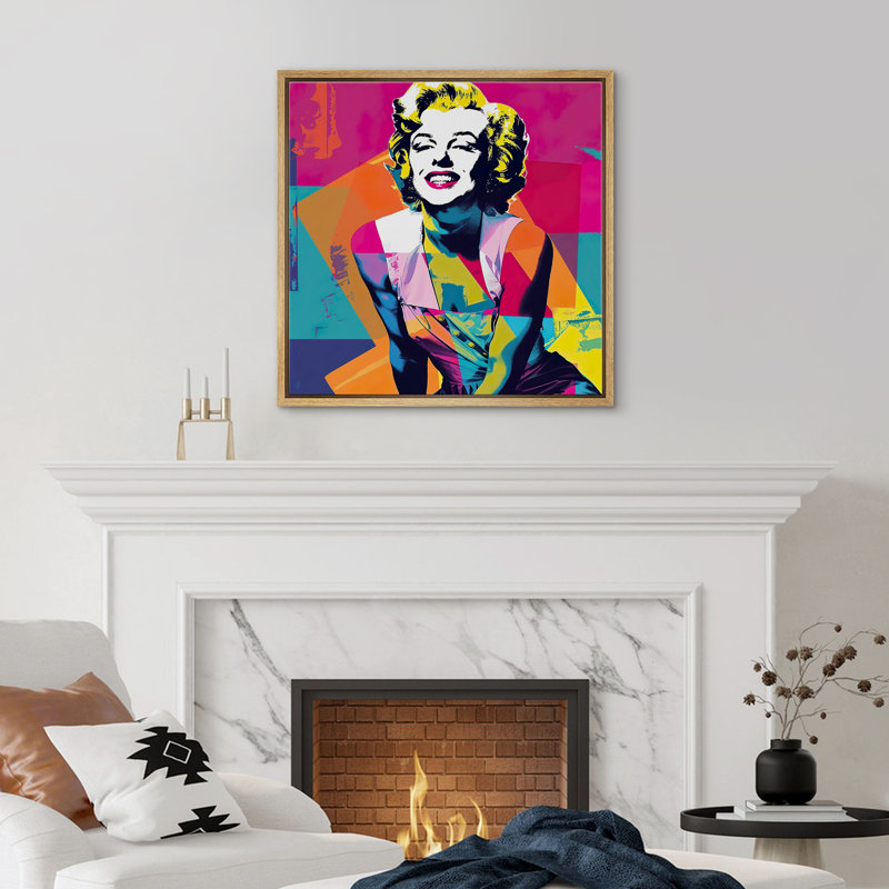 Pop Pop Street, Marilyn Monroe, Graffiti, Encadré naturel, H 24 po x l 24 po