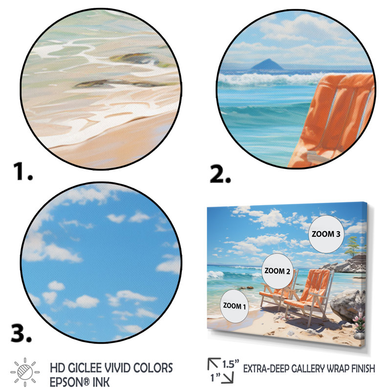 «Beach Sunkissed Sands III», reproduction sur toile encadrée, H 30 po x l 40 po x P 1,5 po, Cadre naturel flottant