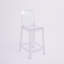 Tabouret de comptoir avec dossier carré en cristal transparent Imca - Chaises de mariage-1975657344