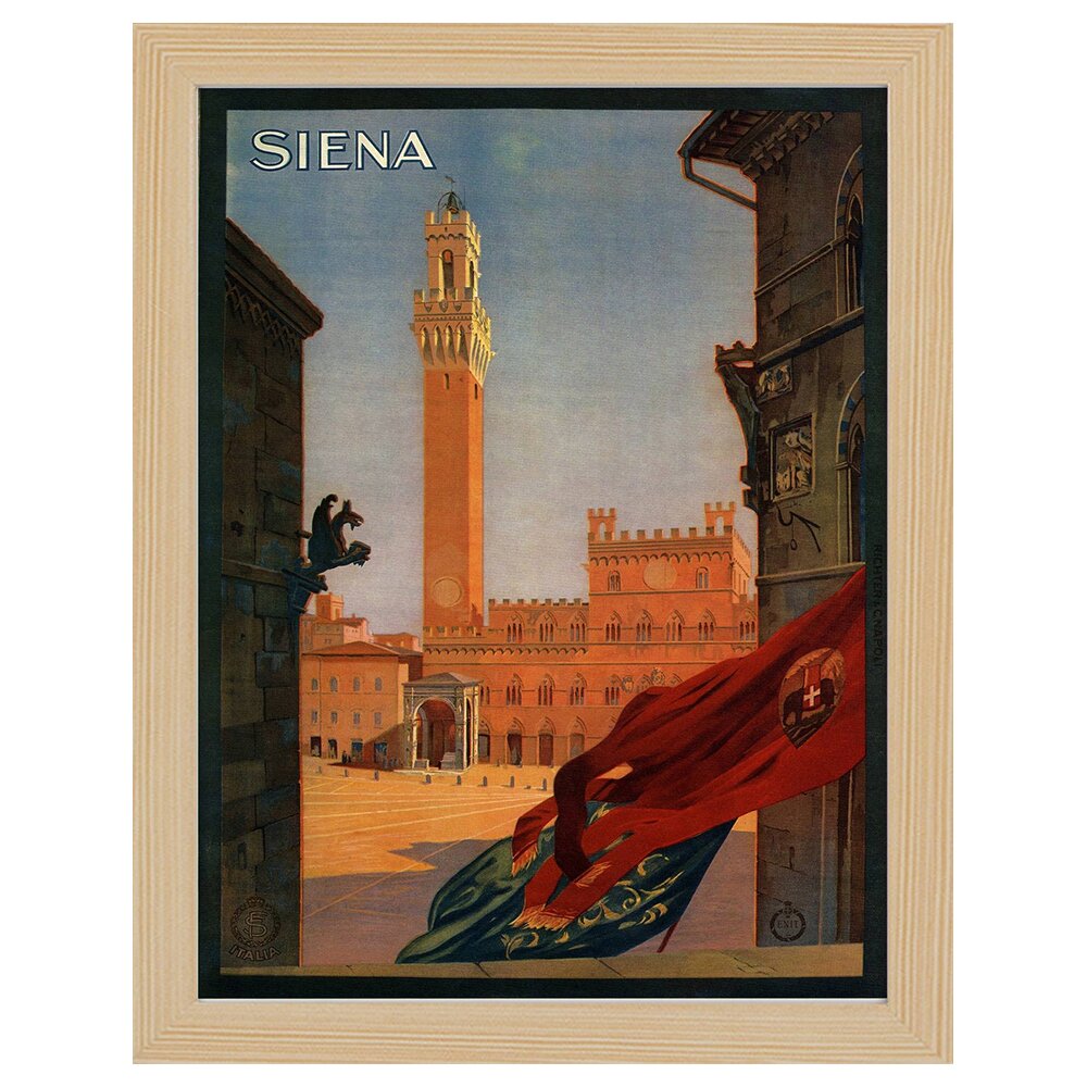 Leinwandbild Vintage Tourist Poster Siena