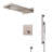 Favara 22 Inch Wall Mount Brushed Nickel Shower System with LED Lights and Waterfall Functions