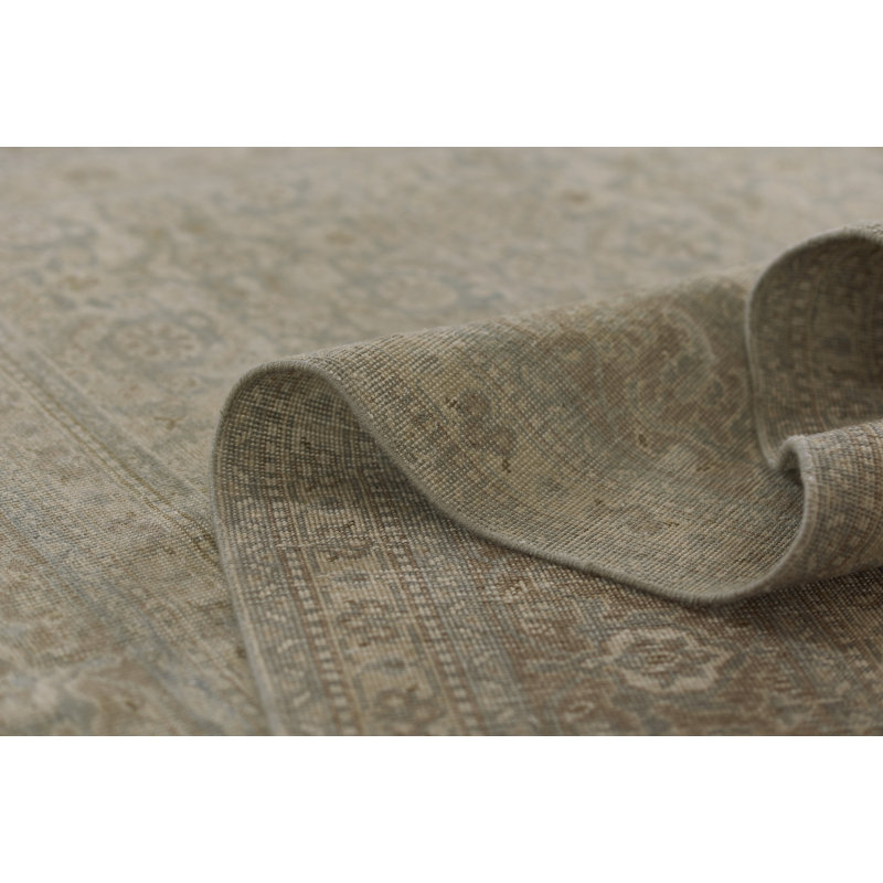 Wool Oriental Area Rug in Gray, Rectangle 9' x 12'