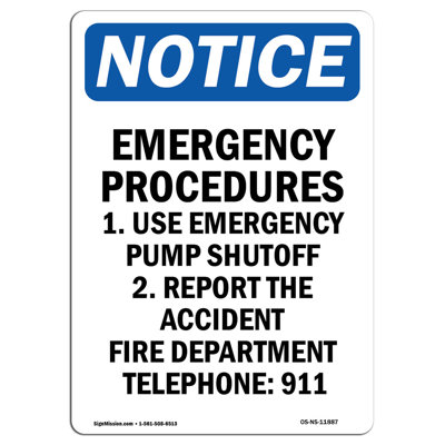 Emergency Procedures Sign