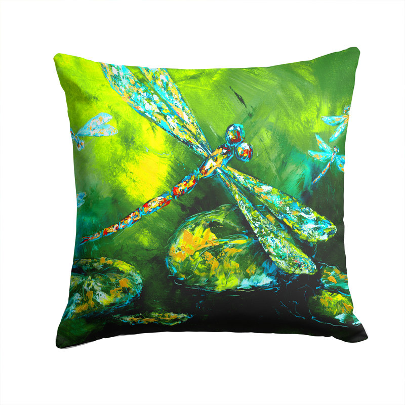 Dragonfly Outdoor Reversible Throw Pillow, 14" H x 14" W x 4" D