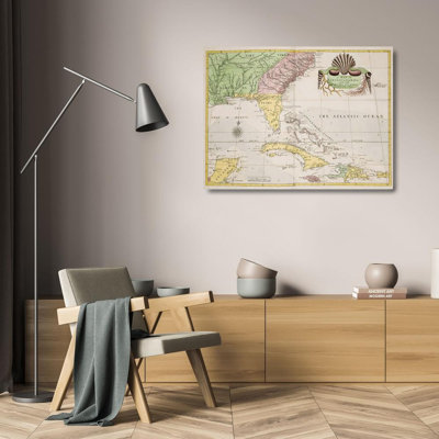 ArtDirect Catesby, Mark Gallery Wrapped Canvas Art Titled: A map of Carolina-Florida and the Bahama Islands 1754
