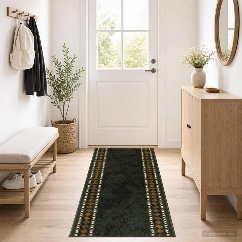 Rectangle Area Rug, Orange, Rectangle 100 cm x 300 cm