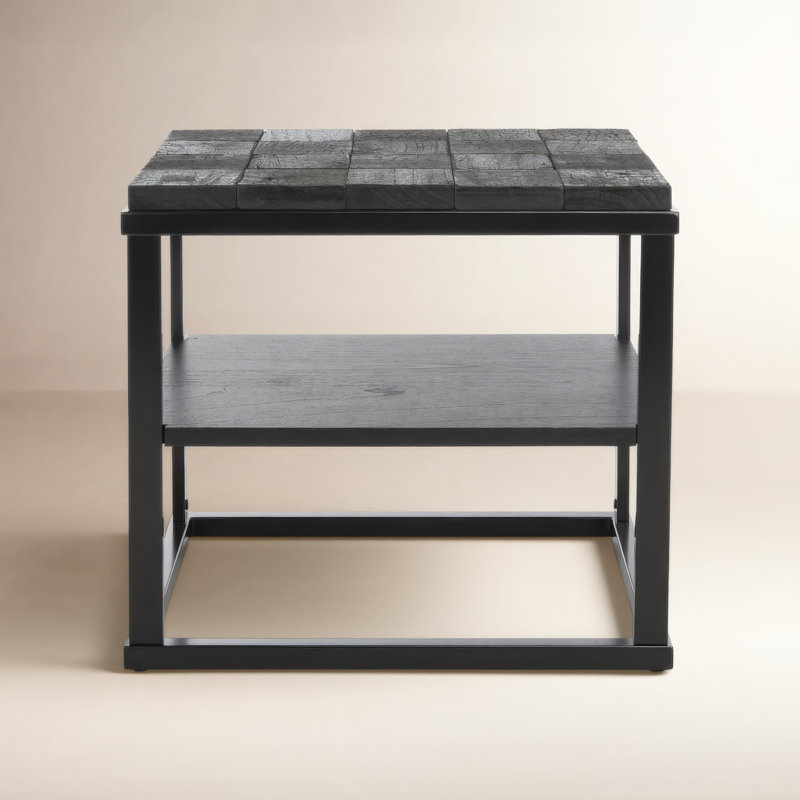 Ken Solid Wood Top End Table
