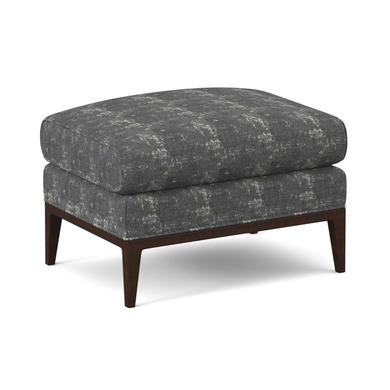 Cooper Ottoman, Sunny Linen, American Walnut