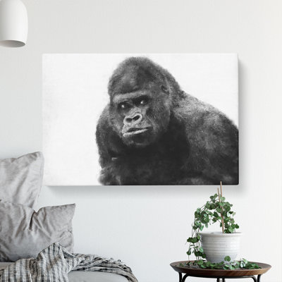 A Silverback Gorilla Painting - Wrapped Canvas
