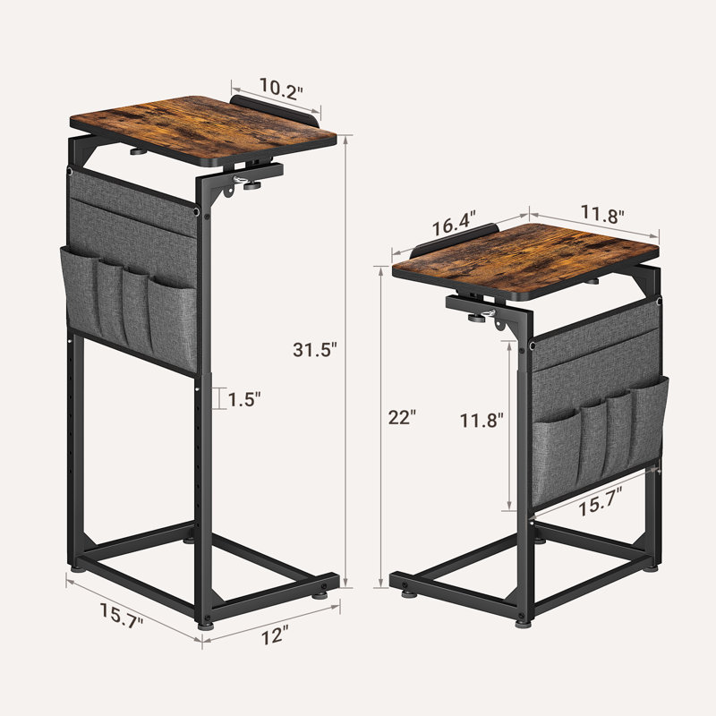 Adjustable Swivel C-side Table with Height Control, 2