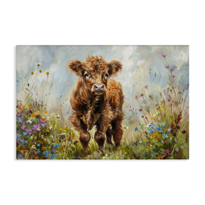 «Mountain Cow Scene», art mural par Petals Prints Design