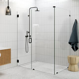 Illume 60 in. x 42.5 in. x 78 in. 90-degree Fully Frameless Wall Hinged Glass Shower Enclosure