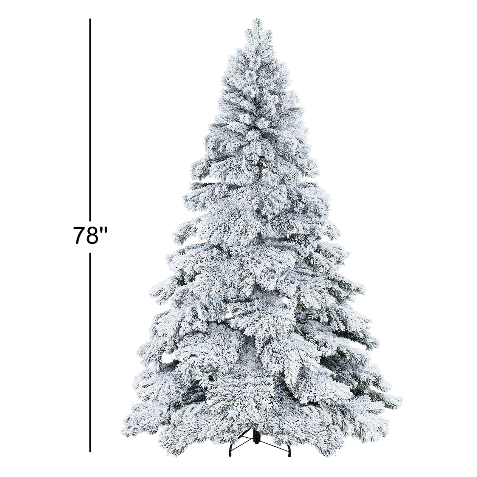 Frosted Pre-Lit Pine Christmas Tree, 6.5 ft