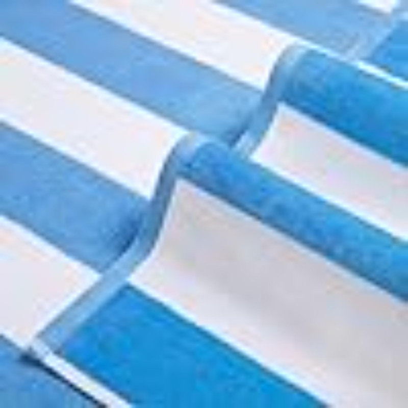 Large Oversized Beach Towel - Big Cotton 36 X 70 Inch Striped Pool Towel, Large Cabana Soft Swimming Towel For Adult, Blue