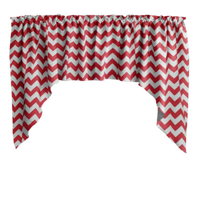 Cantonnière à chevron en mélange de coton l 58 po