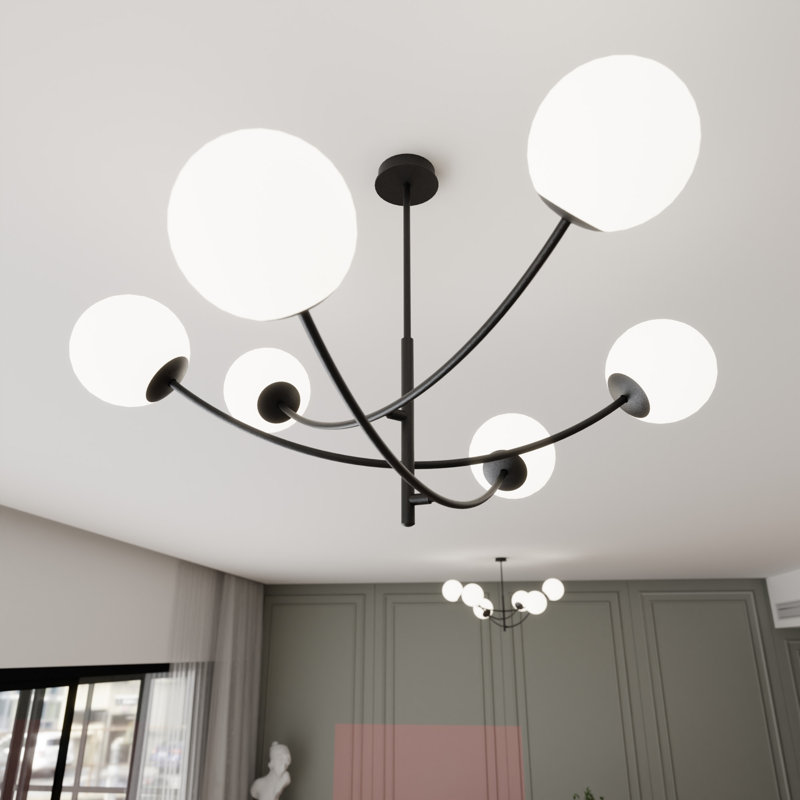 Sardis 6 - Light Sputnik Chandelier, White