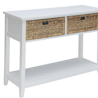 Bureau blanc avec 2 tiroirs