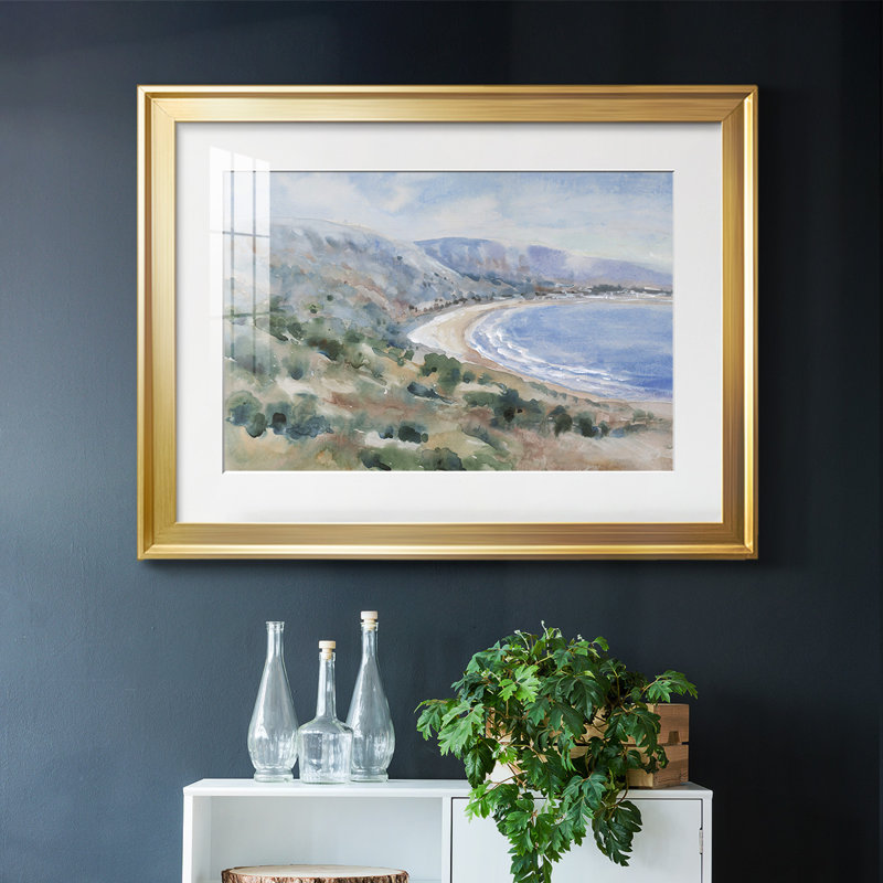 Coastal Mist II, reproduction d'art encadrée, Or, H 30 po x l 44 po x P 1,5 po