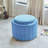 Upholstered Ottoman with Wheels ,Velvet Vanity Stool for Living Room Pouf Footstool-1703336114