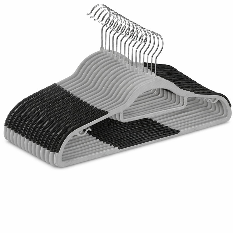 Serenelife 30 pièces Cintre en plastique antidérapant - Organisateurs de garde-robe durables et peu encombrants (Blanc), 30