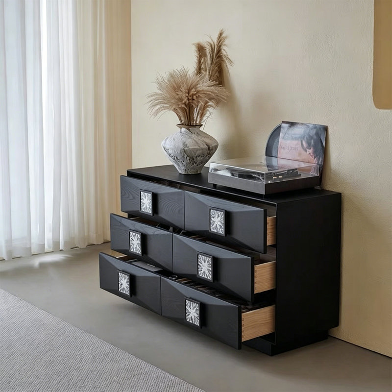 French Black Floor Standing Buffet Table