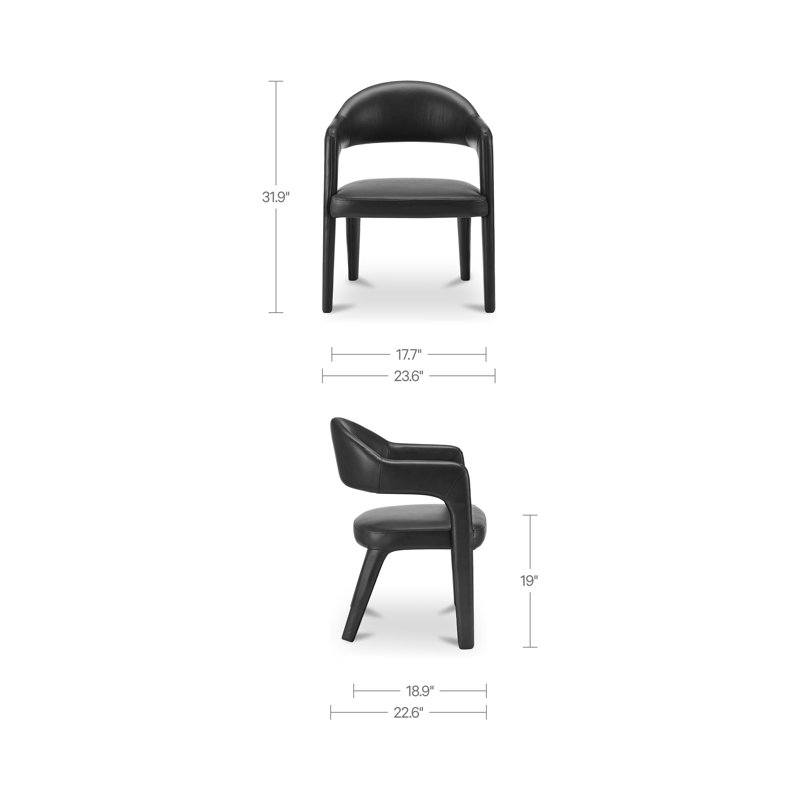 Martens Leather Upholstered Armchair, Black