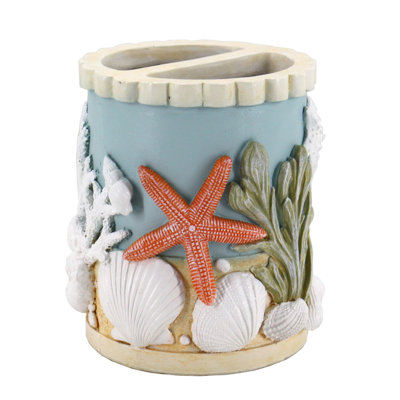 Seaside Splendor Coastal Toothbrush Holder Bathroom Decor Accent