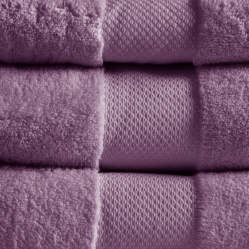 Cotton 6 Piece Bath Towel Set, Purple
