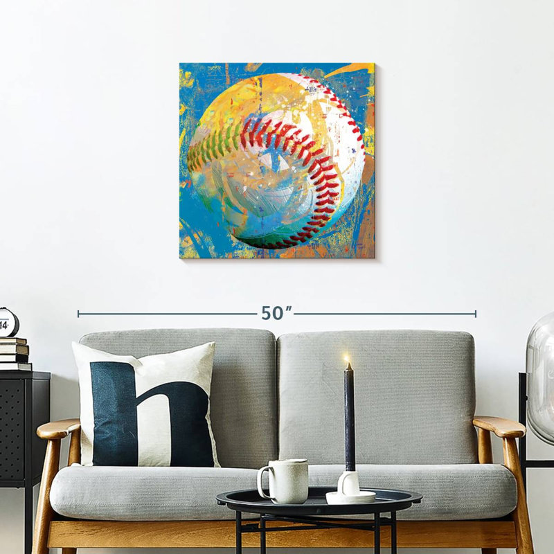 Peinture de baseball Sireci, H 24 po x l 24 po