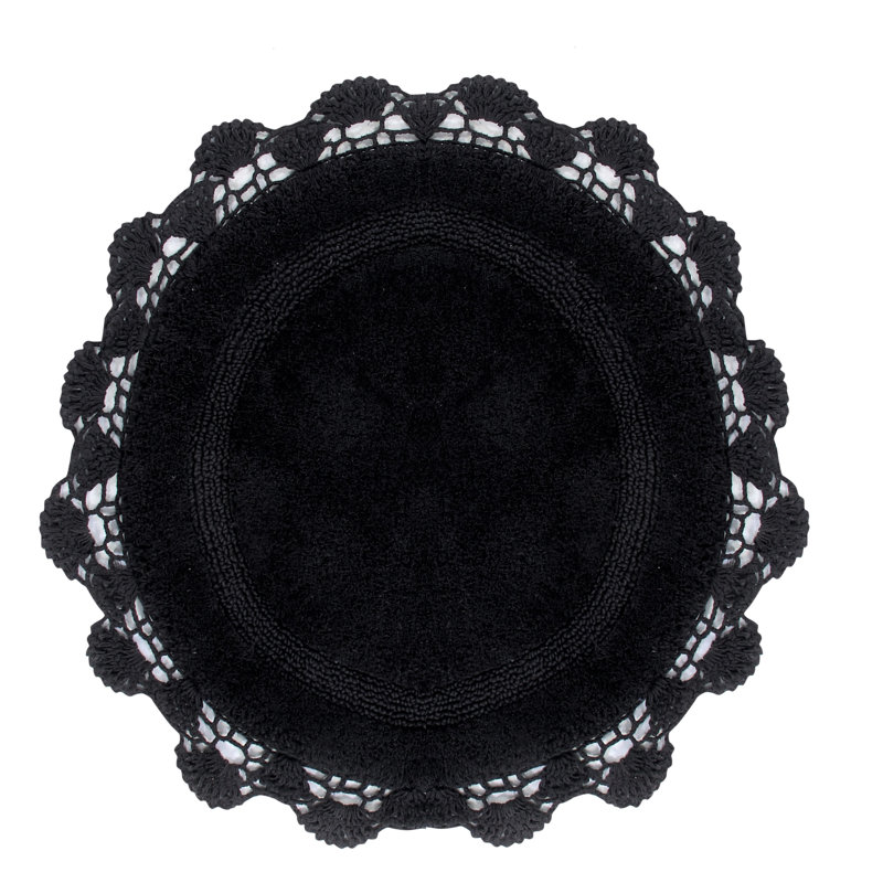 Tapis pour salle de bain Wingert, l 40 po x L 40 po, Noir