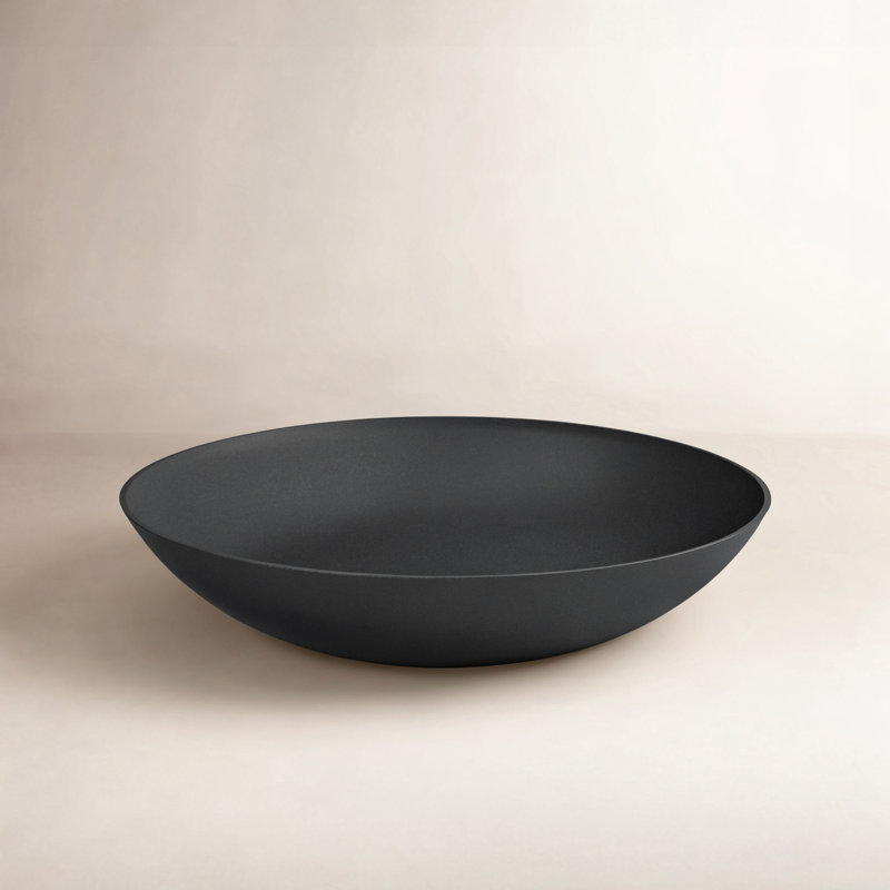 Pure Series Lane Weather Resistant Bowl Planter, Black, 8" H x 32" W x 32" D, Set of 2