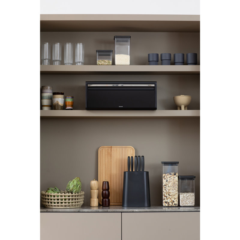 Brabantia Fall Front Bread Bin, Black